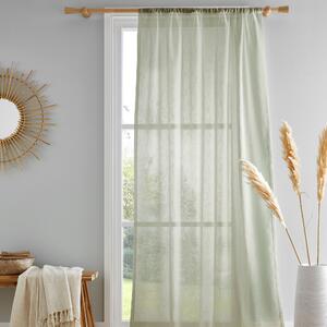 Drift Kayla Textured Ready Made Single Voile Curtain Green