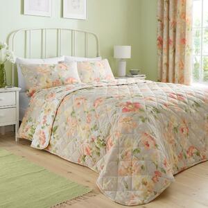 Dreams & Drapes Flourette Jacquard Floral Bedspread Set Natural