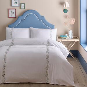 Appletree Julianna Embroidered Duvet Cover Bedding Set White