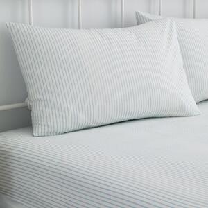 Dreams & Drapes Finlay Stripe Bed Linen Fitted Sheet Blue