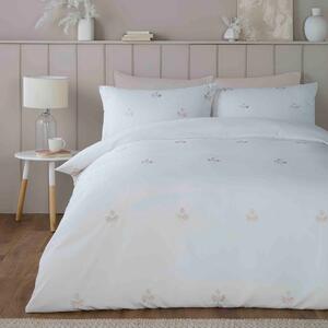 Serene Emily Embroidered Duvet Cover Bedding Set Natural