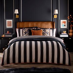 Laurence Llewelyn-Bowen Festivo Circus Striped Duvet Cover Bedding Set Black