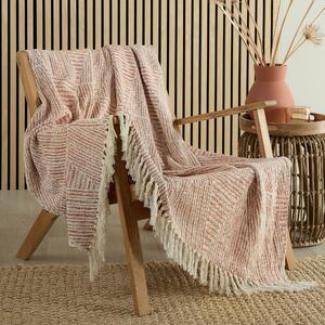 Appletree Myan Textured Geometric Throw 130cm x 180cm Terracotta