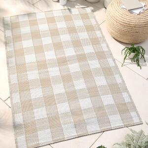 Dreams & Drapes Gingham Outdoor Rug 120cm x 170cm Natural