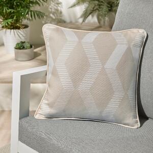 Fusion Rico Geometric Outdoor Filled Cushion 43cm x 43cm Natural