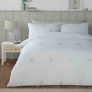 Serene Emily Embroidered Duvet Cover Bedding Set Green