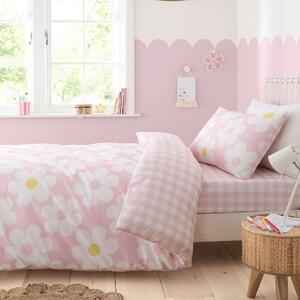 Bedlam Retro Daisy Duvet Cover Bedding Set Pink