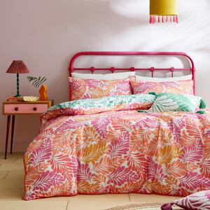 Appletree Carmen Leaf Reversible Duvet Cover Bedding Set Pink