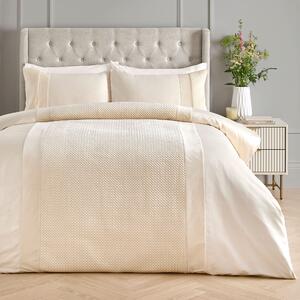 Soiree Iras Textured Pinsonic Duvet Cover Bedding Set Natural