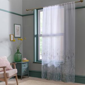 Appletree Arianna Floral Ready Made Single Voile Curtain Natural