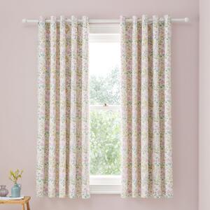 Dreams & Drapes Edith Floral Ready Made Eyelet Curtains 66 x 72 Lilac