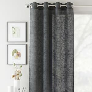 Crete Ready Made Single Voile Curtain Charcoal