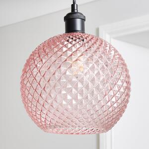 Elodie Faceted Glass Easy Fit Pendant Shade Pink