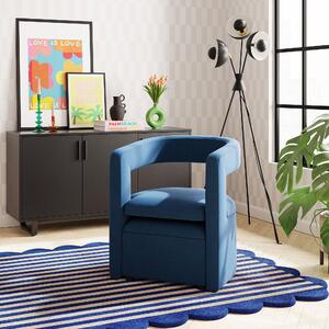 Tallie Velvet Storage Accent Chair Blue