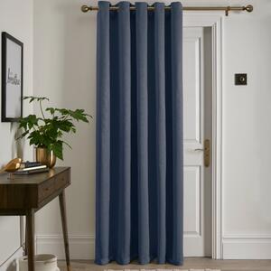 Fusion Strata 66x84 Eyelet Door Curtain Navy