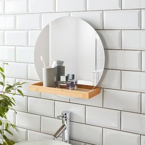 Elements Bathroom Mirror with Shelf White