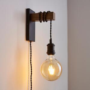 Fulton Easy Fit Plug in Wall Light Brown