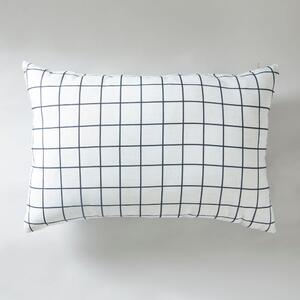 Modern Check Cushion White and Blue