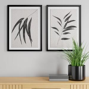 Set of 2 Framed Leaf Prints Black/White