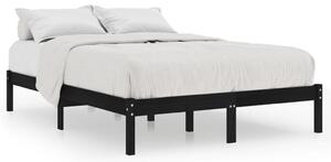 Bed Frame Black Solid Wood 120x190 cm Small Double