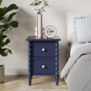Pippin 2 Drawer Bedside Table, Navy Navy