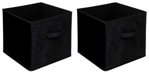 Mix and Modul Set of 2 Velvet Cube Storage Boxes Black