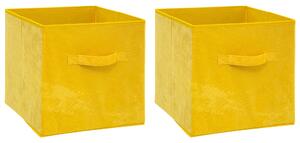 Mix and Modul Set of 2 Velvet Cube Storage Boxes Yellow