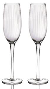 BarCraft Set of 2 Ridged Champagne Glass Flutes Clear