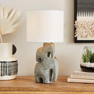 Stacked Elephant Table Lamp Grey
