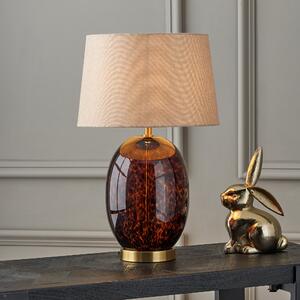 Lucien Tortoiseshell Glass Tall Table Lamp Taupe