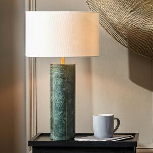 Venetia Green Marble and Gold Tall Table Lamp Green