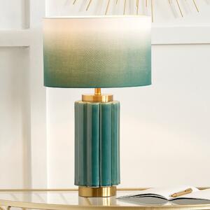 Lushan Scalloped Ceramic Table Lamp Teal (Green)