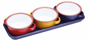 Kitchencraft World of Flavours Set 3 Enamel Dip Bowls 11cm 350ml MultiColoured