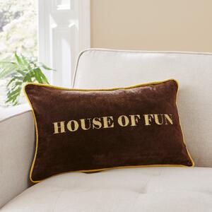 House of Fun Cushion Brown