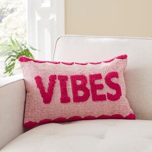 Vibes Bright Slogan Cushion Fuschia with Grape (Pink)