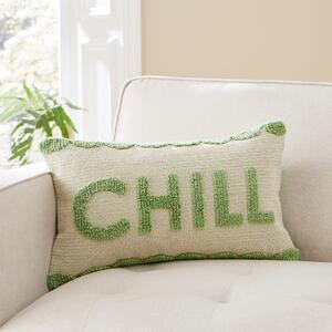 Chill Bright Slogan Cushion Green