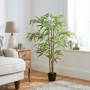 Artificial Bamboo Tree in Black Plant Pot Green