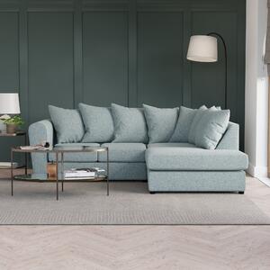 Blake Soft Texture Fabric Corner Sofa Blue