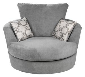 Washington Brushed Chenille Swivel Chair Grey