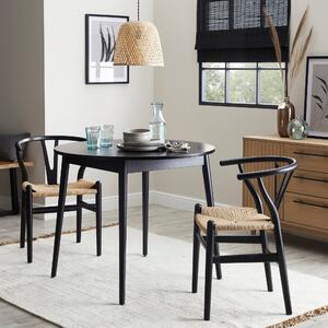 Leo 4 Seater Round Dining Table Leo Black