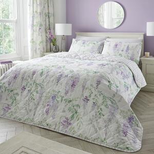 Wisteria Quilted Bedspread 200cm x 230cm Lilac
