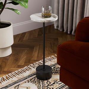 Cassie Compact Real Marble Side Table Marble (Brown)