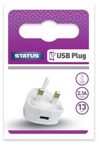 Status USB Charging Port Power Adaptor White