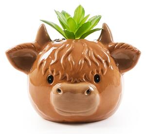 Artificial Plant in Cow Pot Brown/Green