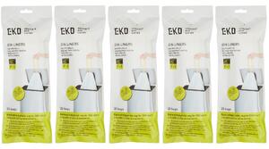 EKO Size F Dual Compartment Bin Bags 18-28L, 5 x Rolls of 20 Bags White