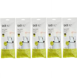 EKO Size F Bin Bags 40-60L, 5 x Rolls of 12 Bags White