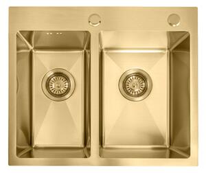 Stainless steel sink Toby BRUSH GOLD