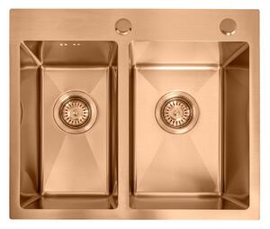 Stainless steel sink Toby BRUSH COPPER