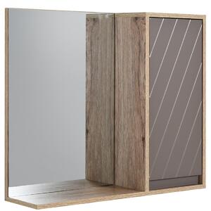 HOMCOM Wall Mounted Bathroom Cabinet, MDF Construction with Mirror, Space-Saving Storage Solution