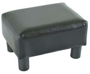 HOMCOM PU Leather Footstool Foot Rest Small Seat Foot Rest Chair Black Home Office with Legs 40 x 30 x 24cm
